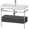 Image de Duravit Happy D.2 Plus c-shaped Set avec console métallique et tiroir, 975x490mm, 1 trou pour robinetterie, HP4843O8080
