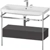 Image de Duravit Happy D.2 Plus c-shaped Set avec console métallique et tiroir, 975x490mm, 2 trous pour robinetterie, HP4843E8080