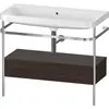 Image de Duravit Happy D.2 Plus c-shaped Set avec console métallique et tiroir, 975x490mm, sans trou pour robinetterie, HP4843N6969