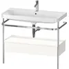 Image de Duravit Happy D.2 Plus c-shaped Set avec console métallique et tiroir, 975x490mm, 1 trou pour robinetterie, HP4843O3636