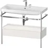 Image de Duravit Happy D.2 Plus c-shaped Set avec console métallique et tiroir, 975x490mm, 2 trous pour robinetterie, HP4843E3939