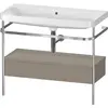 Image de Duravit Happy D.2 Plus c-shaped Set avec console métallique et tiroir, 975x490mm, sans trou pour robinetterie, HP4843N9292