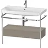 Image de Duravit Happy D.2 Plus c-shaped Set avec console métallique et tiroir, 975x490mm, 1 trou pour robinetterie, HP4843O9292