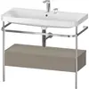 Image de Duravit Happy D.2 Plus c-shaped Set avec console métallique et tiroir, 975x490mm, 2 trous pour robinetterie, HP4843E9292