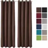 Image de Beautissu - Lot De 2 Rideaux Thermique Opaque À Oeillet Amelie 140x245 Cm Marron