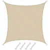 Image de Amanka - Voile D'Ombrage Uv 2x2 M Hdpe Carré Protection Solaire Toile De Jardin Beige