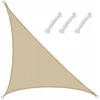 Image de Amanka - Voile D'Ombrage Uv 3x3x4,25 Hdpe Triangle Protection Solaire Toile Ivoire