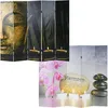 Image de Hhg - Paravent / Cloison De Séparation, 5 Pans, Motif Bouddha 180x200cm