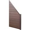 Image de Wpc Pare-vue Sarthe, Abat-vent, Poteau En Aluminium, Élément D'Élargissement Oblique, 0,95m Marron