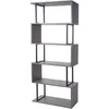 Image de Hhg - Bibliothèque 091, Étagère Indépendante, 183x80cm Structure 3d, 5 Niveaux, Gris