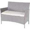 Image de Banc de jardin en poly rotin Halden, Banc ~ gris, coussins crème