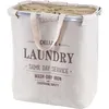 Image de Collecteur De Linge Sale Hhg-804, Corbeille À Linge Avec Cordelette, 2 Compartiments 54x52x32cm 89l, Beige