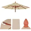 Image de Housse de remplacement pour parasol en bois pour l'industrie de la restauration, modèle HWC-C57, housse de parasol, forme ronde, diamètre 4 mètres, polyester, couleur crème