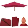 Image de Housse de rechange pour parasol en bois de restauration HWC-C57, housse de parasol, carrée 4 x 4 m, polyester ~ bordeaux