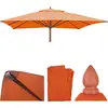 Image de Housse de remplacement pour parasol en bois pour l'industrie de la restauration, modèle HWC-C57, housse de parasol carrée, 3x3 mètres, en polyester, couleur terracotta