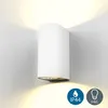 Image de B.K.Licht Applique murale LED pour extérieur ou intérieur, blanche, spot mural GU10 (5W), 2 spots de 400lm chacun, éclairage moderne jardin, terrasse, garage ou pièces d'habitation, IP44