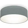 Image de B.K.Licht Plafonnier textile avec abat-jour Ø300mm rond 1xE27 max 40W lumière blanche chaude gris lampe plafond salon chambre bureau couloir