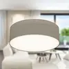 Image de B.K.Licht plafonnier textile couleur taupe, éclairage plafond design moderne & sobre, éclairage bureau, rond Ø30cm, douille E27, livré sans ampoule
