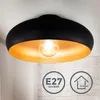 Image de B.k.licht - Plafonnier Noir Doré Design Rétro, Éclairage Plafond Vintage, Ø395mm, Pour Ampoule Led Ou Halogène E27, Ampoule Non Incluse
