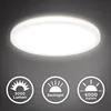 Image de Plafonnier LED ultra-plat Ø42cm 22W 3000lm, dimmable 3 niveaux avec rétroéclairage décoratif, mémoire intégrée, lumière blanc neutre 4000K, IP20