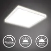 Image de B.K.Licht Plafonnier LED dimmable ultra plat 42x42 cm carré 22 W 3000 lm 4000 K lumière neutre avec éclairage indirect et mémoire blanc panneau salon couloir