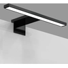 Image de B.K.Licht applique murale salle de bain noire 30cm 5W 650lm 4000K blanc neutre IP44 lampe miroir avec pince et fixation