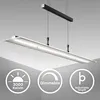 Image de Suspension LED moderne réglable en hauteur, dimmable, Métal noir et verre, 16W 1750lm lumière blanche chaude 3000K, Lampe suspendue pour table à manger, salle à manger
