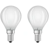 Image de 2 x Osram LED filament ampoule P45 goutte classique 4W = 40W E14 mat 470lm blanc chaud 2700K