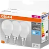 Image de OSRAM LED BASE Classic P40, ampoules LED filament en verre mat pour culot E14, forme bougie, blanc froid (4000K), 470 lumens, remplace les ampoules à incandescence traditionnelles 40W, par 3