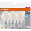Image de OSRAM LED BASE Classic A60, ampoules LED filament mates en verre pour culot E27, forme poire, blanc froid (4000K), 806 lumens, remplace les ampoules à incandescence traditionnelles 60W, boîte de 3