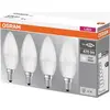 Image de OSRAM LED Base Classic B, en forme de bougie avec culot E14, non dimmable, remplace 40 watts, mat, blanc froid - 4000 Kelvin, pack de 4