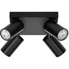 Image de LEDVANCE LED SPOT OCTAGON PL 4 x 3,4W, GU10, 920lm, noir, température de couleur 2.700K, couleur de lumière blanc chaud, intemporel, lampe LED interchangeable, idéal pour l'intérieur, CRI 90, têtes réglables, dimmable