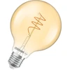 Image de OSRAM Vintage 1906 Globe, ampoule LED blanc chaud avec filament spiralé en forme de boule classique, offre 3.4 W pour 470 lm, douille E27, verre doré, 95 mm de diamètre, 2700 K.