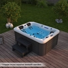 Image de HOME DELUXE - Jacuzzi d'extérieur - Beach Pure - Dimensions : 210 x 155 x 83 cm - Chauffage, 51 jets de massage et 24 sources lumineuses inclus I Jacuzzi d'extérieur pour 3 personnes