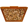Image de HOME DELUXE - Range-bûches en rouille - PAULO - 160 x 40 x 60 cm, résistant aux intempéries, aspect rouille élégant I Range-bûches Brasero