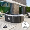 Image de HOME DELUXE - Jacuzzi d'extérieur - Drop + coussins, porte-boissons et pare-soleil - Couleur : noir, 185 cm, 130 jets d'air - avec housse, kit de réparation, kit de filtration I Jacuzzi d'extérieur pour 6 personnes