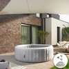 Image de HOME DELUXE - Jacuzzi d'extérieur - SPLASH + coussins, porte-boissons et pare-soleil - Couleur : béton -   208 cm, 130 jets d'air - avec couverture, kit de réparation, kit de filtration I Spa d'extérieur pour 6 personnes