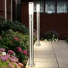 Image de Lot De 2 Lampadaires D'Extérieur Design En Acier Inoxydable Lampes D'Éclairage D'Allée De Jardin Détecteur De Mouvement
