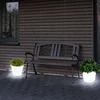 Image de Lot De 2 Lampes Solaires À Led Pots De Fleurs Éclairages Extérieurs Décorations Lampes Debout