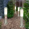 Image de Etc-shop   Lot De 4 Lampadaires D'Extérieur Inox Avec Détecteur De Mouvement   Ip44   220-240v   Hauteur 45cm   E27