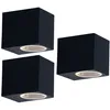 Image de Lot De 3 Spots Extérieurs Down Spot Lampes Éclairage Façade Appliques Terrasse Alu Noir