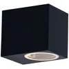 Image de Applique D'Extérieur Porte Basse Spot Façade Alu Noir Dans Un Ensemble Comprenant Des Ampoules Led
