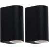 Image de Lampe D'Extérieur Up & Down Noire Applique De Façade Applique Murale En Aluminium Led Éclairage Extérieur Maison, 2x 5w 2x400lm 3000k, Lxh 6,5x14,5 Cm, Lot De 2