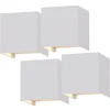 Image de Spot Mural Blanc Lumière Extérieure Carrée Lampe De Terrasse Moderne, Spot Led Up & Down Réglable, Led 6w 660lm 4000k, Lxlxh 10x10x10cm, Lot De 4