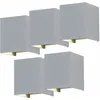 Image de Lot De 5 Appliques Murales D'Extérieur Led Effet Plot Up & Down Spots Mobiles