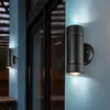Image de Lot De 2 Appliques Murales D'Extérieur Led Up Down Façades Jardin Terrasses Luminaires D'Éclairage Ip 44 Noir
