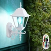 Image de Lanterne D'Extérieur Applique Murale De Style Antique Lampe Télécommandée Blanche Dans Un Ensemble Comprenant Des Ampoules Led Rvb