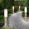 Image de Lampadaire Extérieur Avec Détecteur De Mouvement, Éclairage De Jardin, Éclairage De Chemin En Acier Inoxydable, Argent, 1x E27, Dxh 12,7x45 Cm, Lot De 4