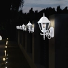 Image de Lot De 6 Lanternes Maison Appliques Murales Verre Blanc Style Antique Projecteurs De Jardin Aluminium Lumières Noires