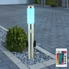 Image de Lampadaire Douilles Lampadaire Avec Détecteur De Mouvement Lampe D'Extérieur En Acier Inoxydable, Télécommande Dimmable, 1x Led Rvb 8,5w 806lm Blanc Chaud, Dxh 7,6x60 Cm